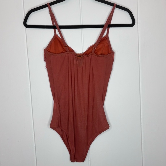 Princess Polly Lace Corset Bodysuit Burnt Orange Size 4 - Picture 5 of 6
